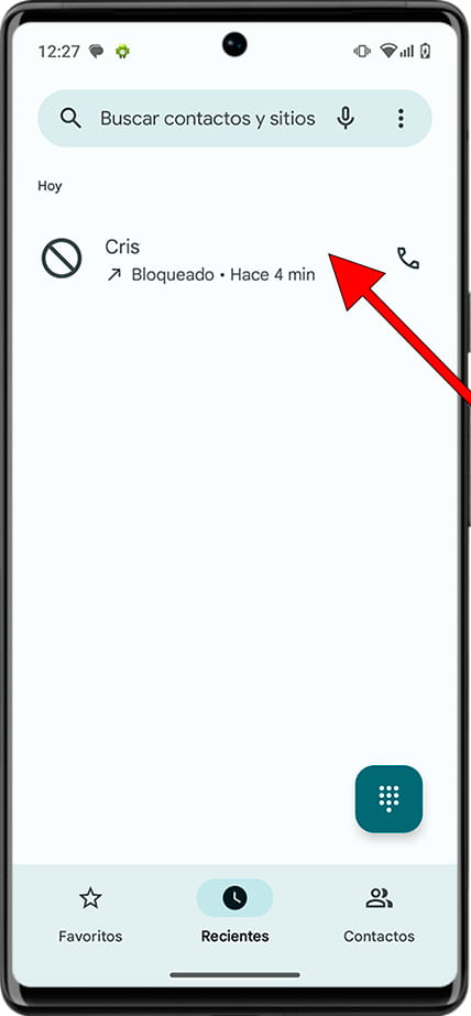 Contacto bloqueado Android