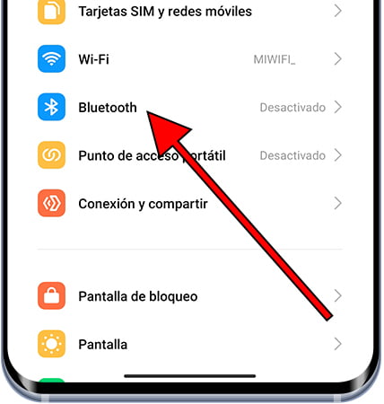 Ajustes / Bluetooth en Xiaomi