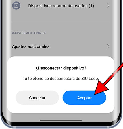 Confirmar desconectar Bluetooth en Xiaomi