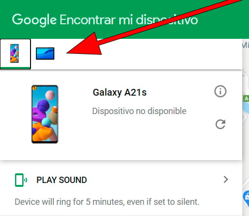 Cambiar dispositivo en Google