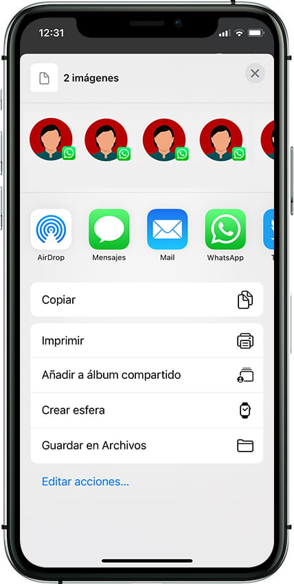 Enviar captura de pantalla iPhone