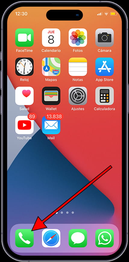 Icono llamada iPhone