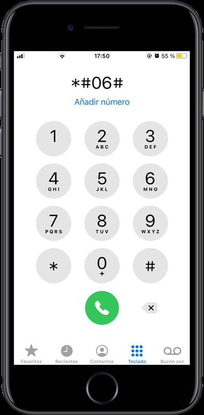 Código teclado IMEI iOS