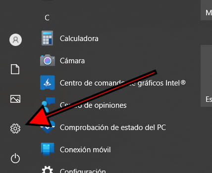 Icono configuración Windows