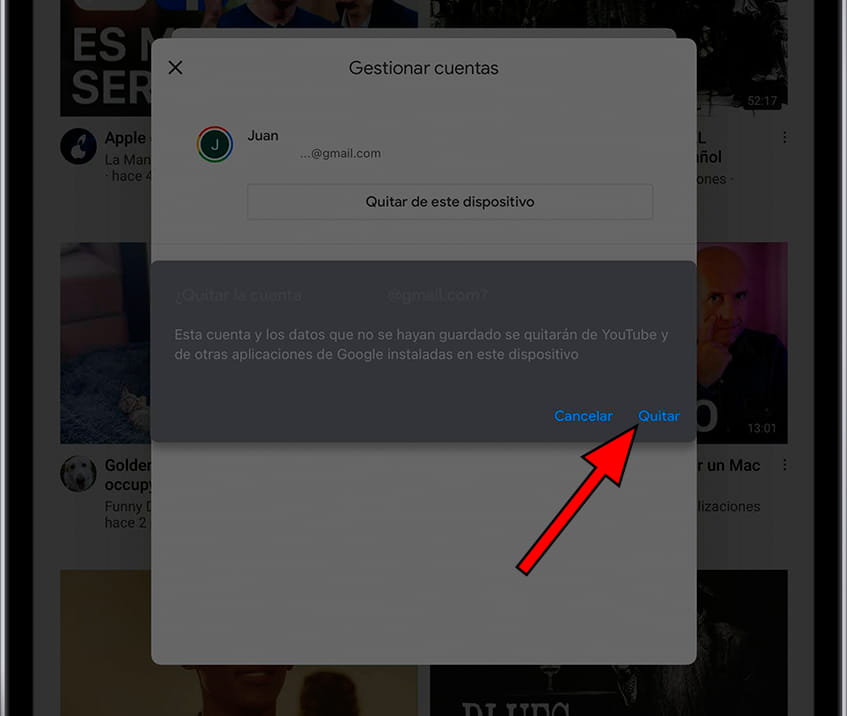 Confirmar quitar cuenta de Google de Apple iPad 10.2 (2019)