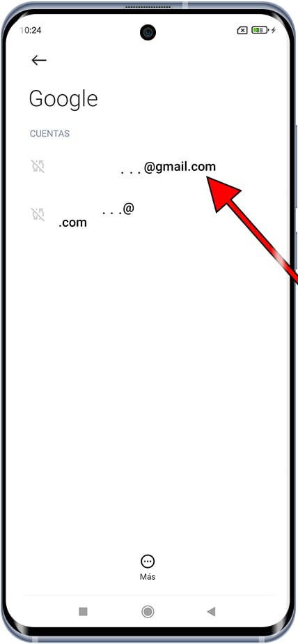 Listado de cuentas de Google en Xiaomi