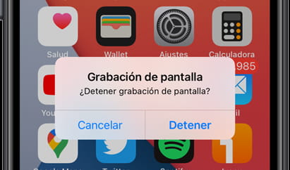 Detener grabación de pantalla