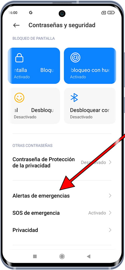 Alertas de emergencias Xiaomi