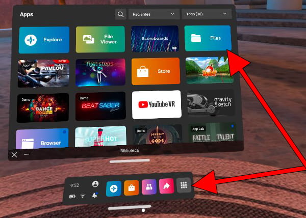 Aplicación archivos Oculus