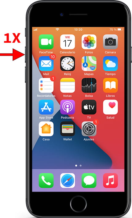 Primer paso forzar reinicio iPhone 6s Plus