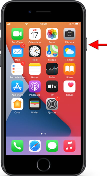 Tercer paso forzar reinicio iPhone 6s Plus