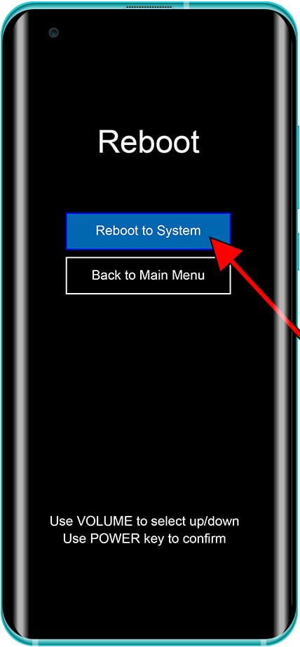 Confirmar reiniciar MIUI Recovery
