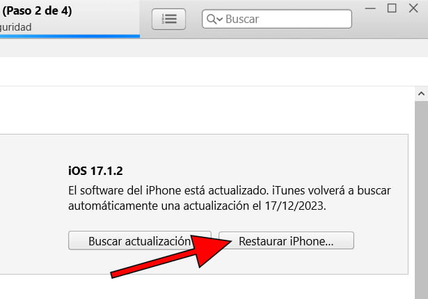 Restaurar iPhone 16 Pro Max desde iTunes