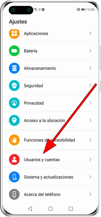 Ajustes cuentas Android