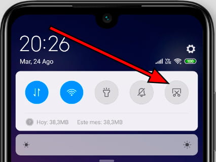 Icono capturar pantalla Mi A3