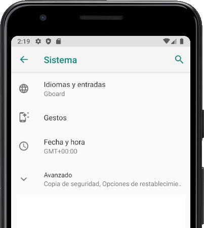 Idiomas y entradas Android