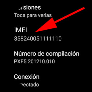 Número IMEI en WearOS