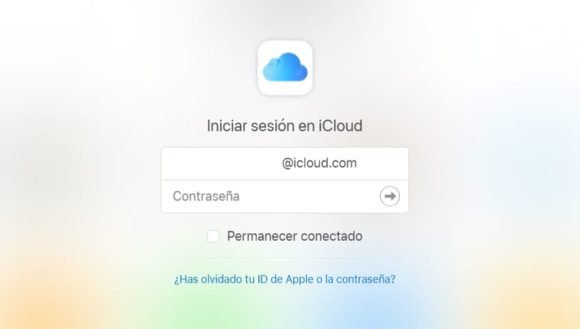 Iniciar sesión en iCloud