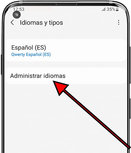 Idiomas de teclado Samsung