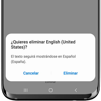Confirmar quitar idiomas Android