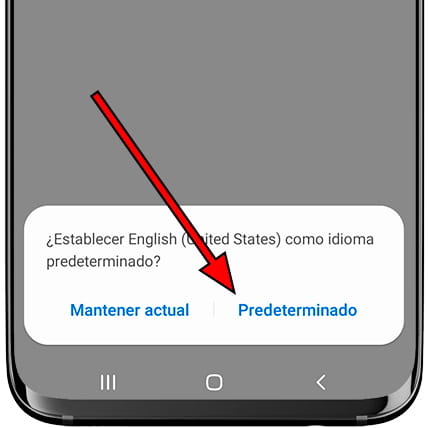 Definir idioma predeterminado Samsung
