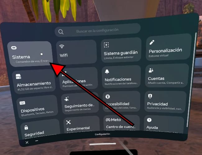 Ajustes de sistema Oculus