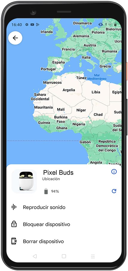 Mapa ubicación Pixel Buds A-Series