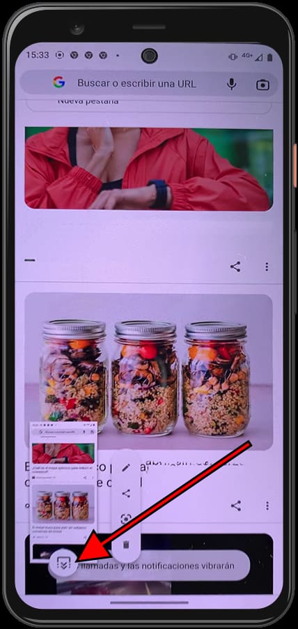 Captura de pantalla completa en Droid Bionic Targa