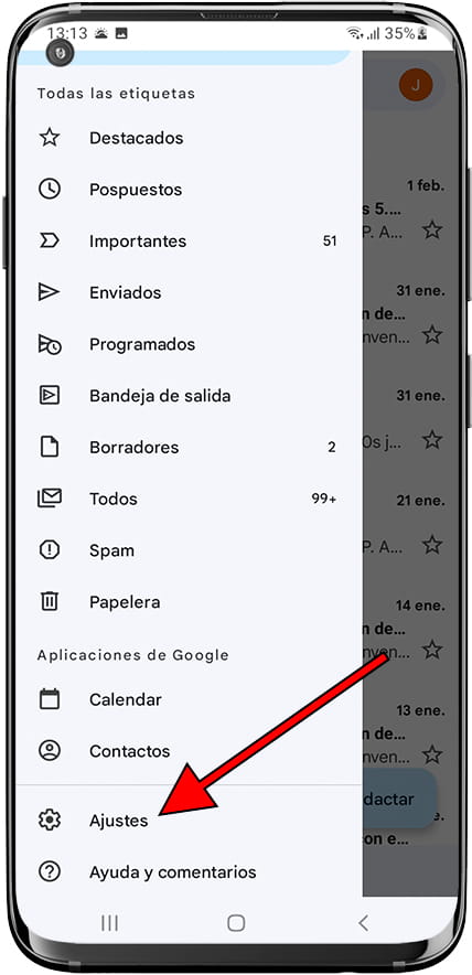 Ajustes Gmail