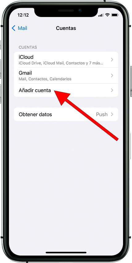 Añadir cuenta correo Apple iPhone 14 Pro