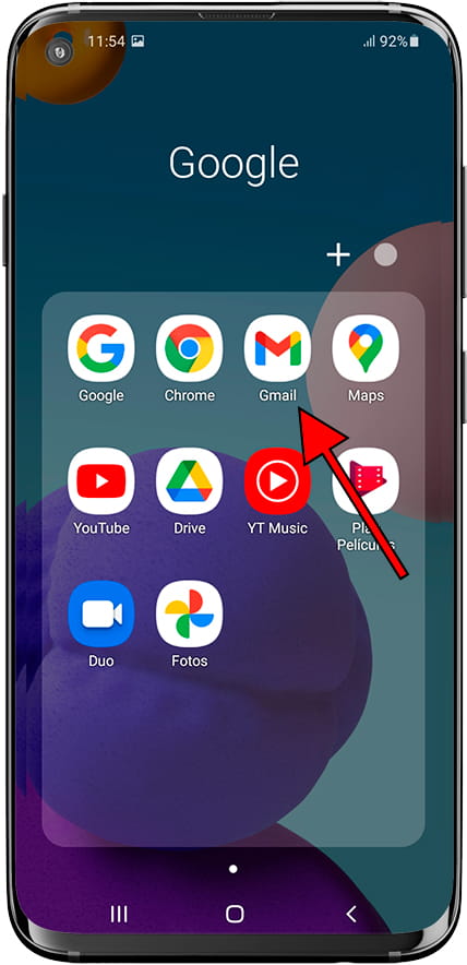 Aplicación Gmail Samsung