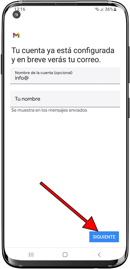 Nombre cuenta Gmail