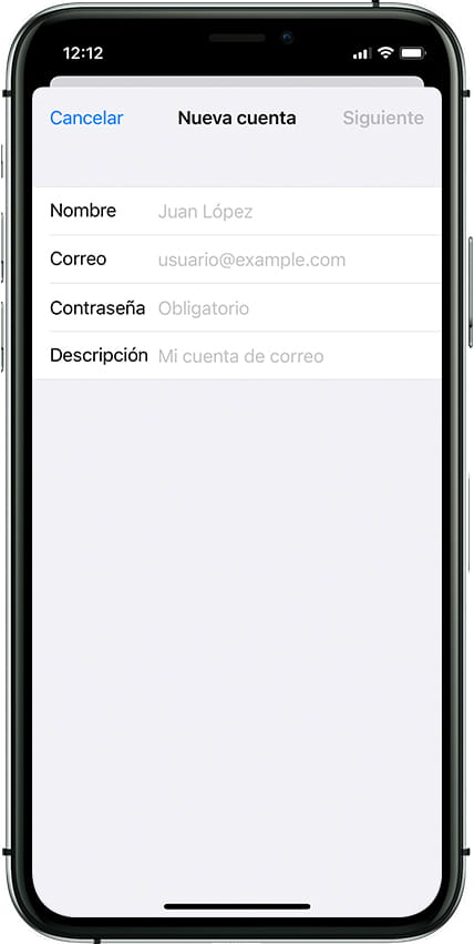 Nueva cuenta de correo Apple iPhone 13