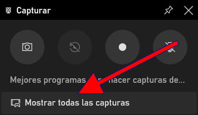 Mostrar grabaciones pantalla Windows