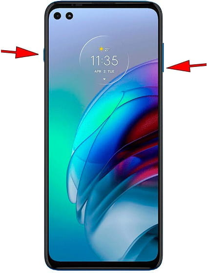 Captura de pantalla en Motorola Moto G100