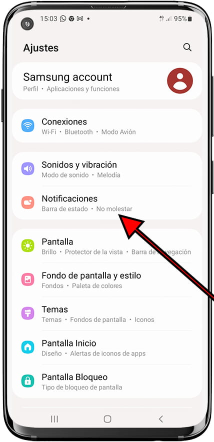 Notificaciones Samsung