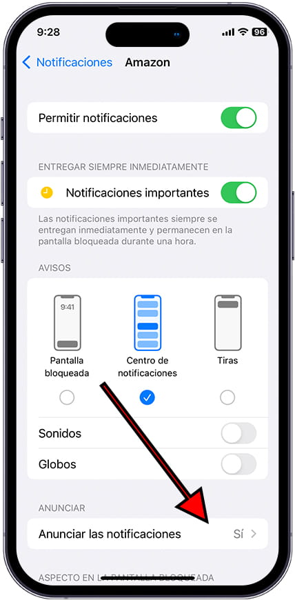 Anunciar notificaciones iOS
