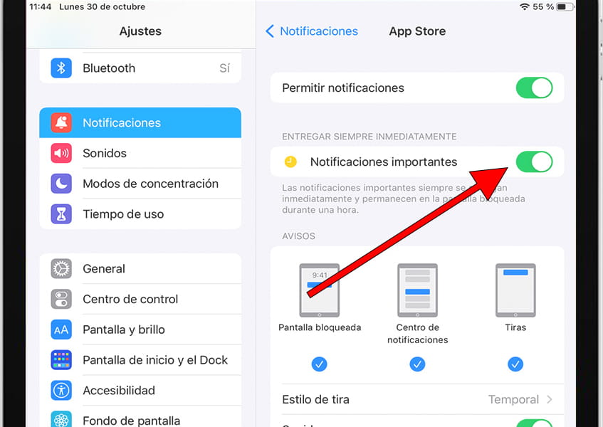 Permitir notificaciones iOS