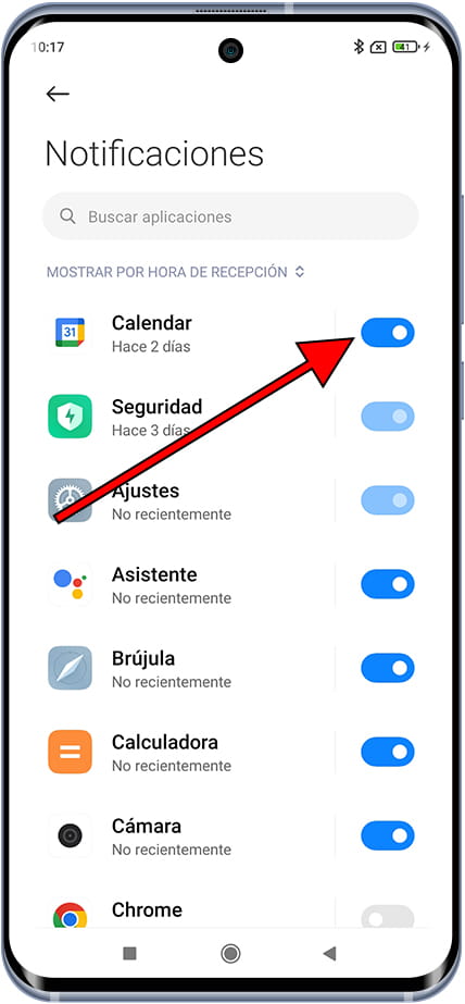 Activar o desactivar notificaciones Xiaomi