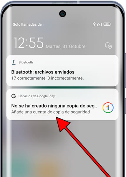 Panel notificaciones Xiaomi