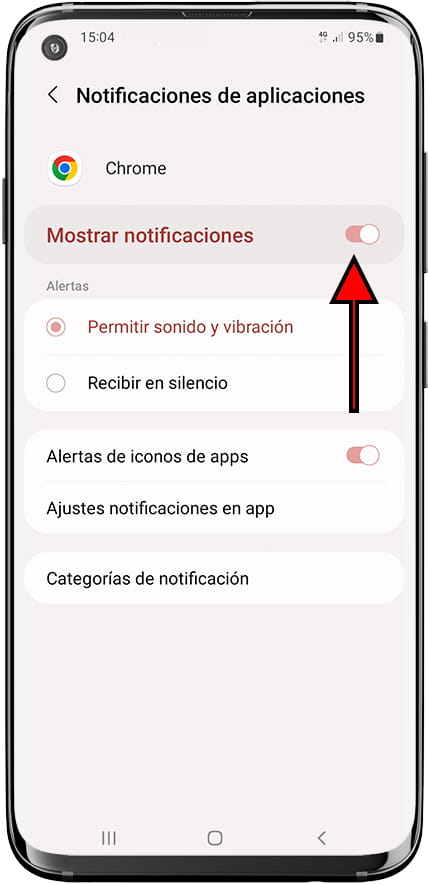 Mostrar notificaciones Samsung