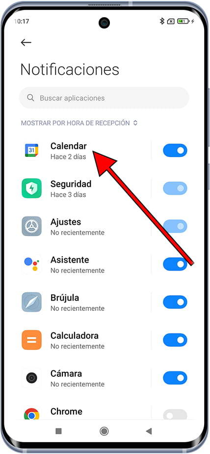 Notificaciones de aplicación Xiaomi