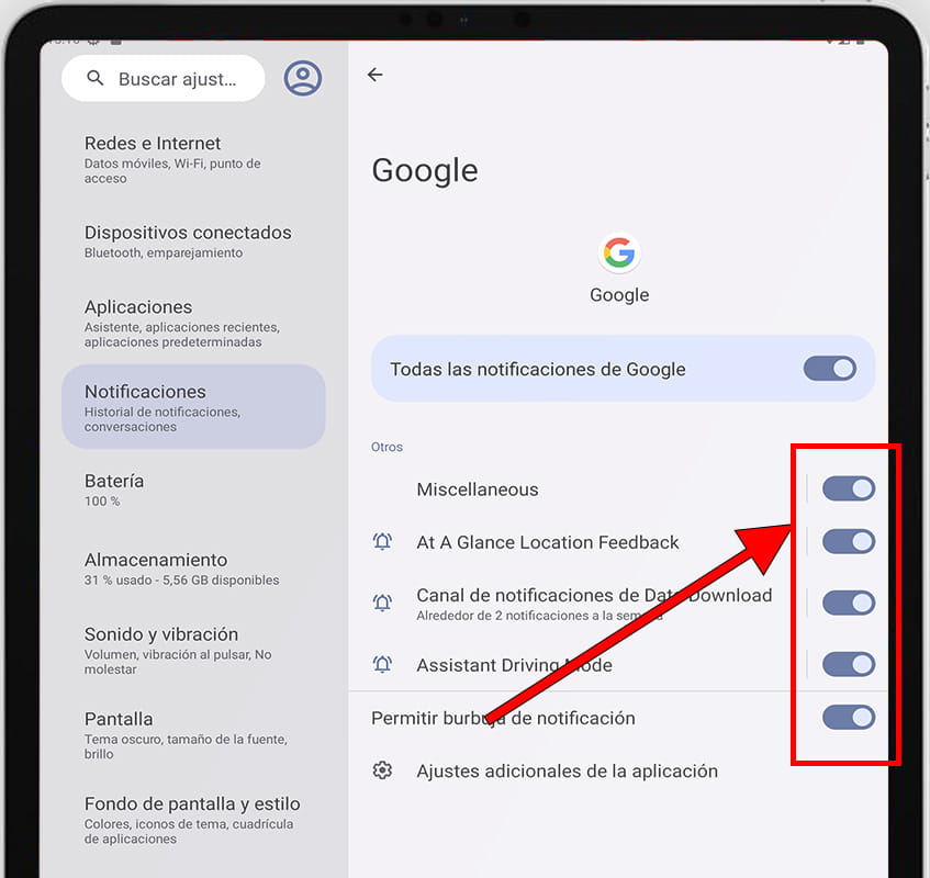 Gestionar notificaciones de aplicación Android