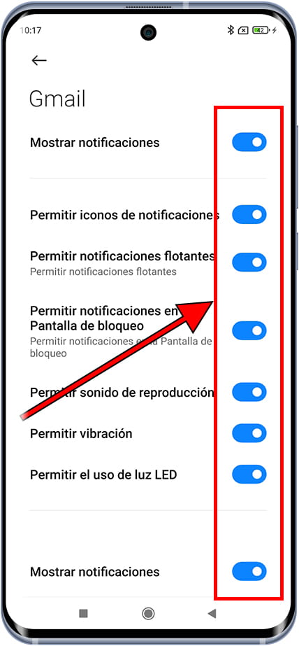 Gestionar notificaciones de aplicación Xiaomi