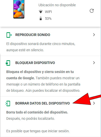 Borrar vivo Y54s en remoto