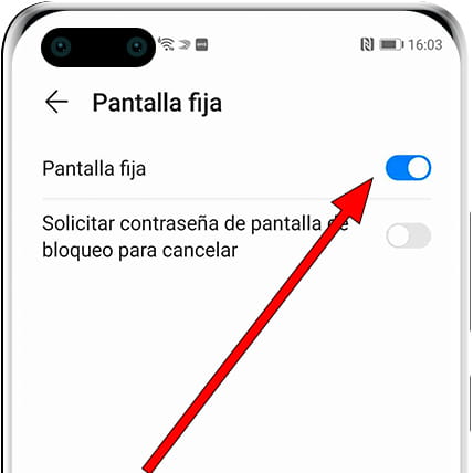 Activar fijar pantalla Android