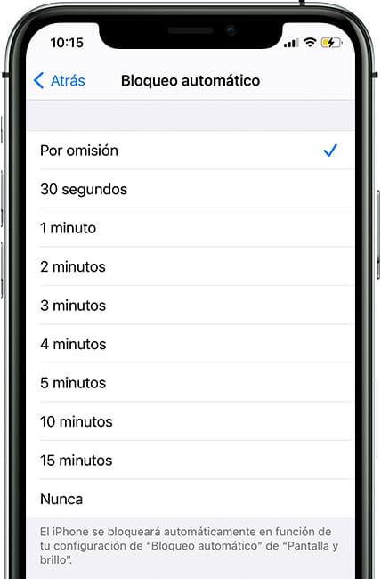 Bloqueo automático acceso guiado