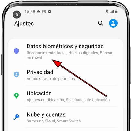 Ajustes seguridad Samsung