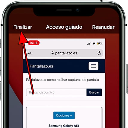 Finalizar acceso guiado