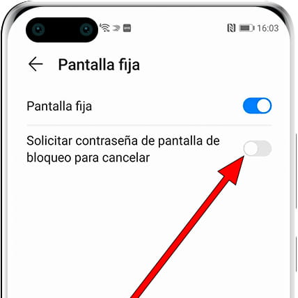 Activar bloqueo para desactivar